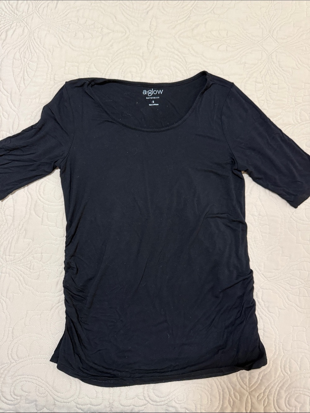 a:glow Black Scoop Neck Women’s Maternity Top